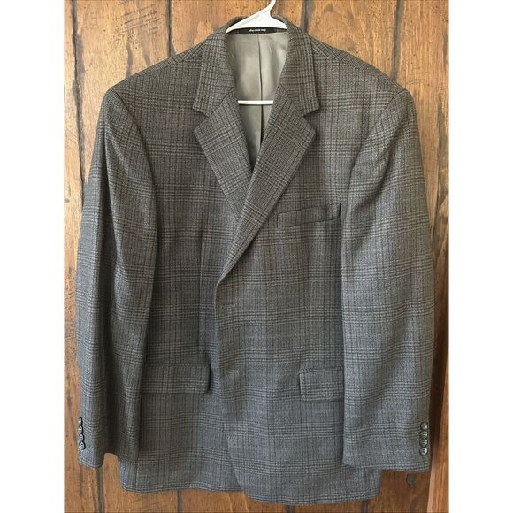 Gianfranco Ruffini 2-Button 100% Lambswool Sport Coat Mens 46 R Houndstooth - Picture 1 of 8
